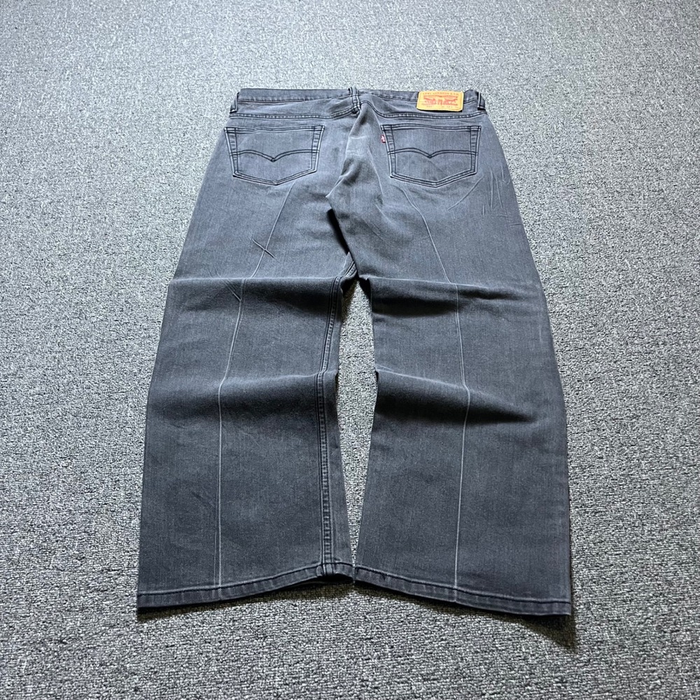 Levi's 569 Loose Straight Pants 33x30 Black Faded Gray Streetwear Grunge